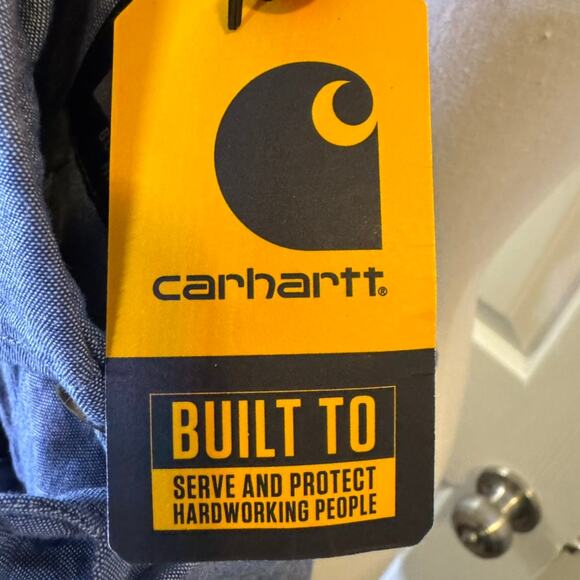 Carhartt Button Down Shirt Mens XL Loose Fit Workwear Chambray Midweight NWT - Picture 8 of 12